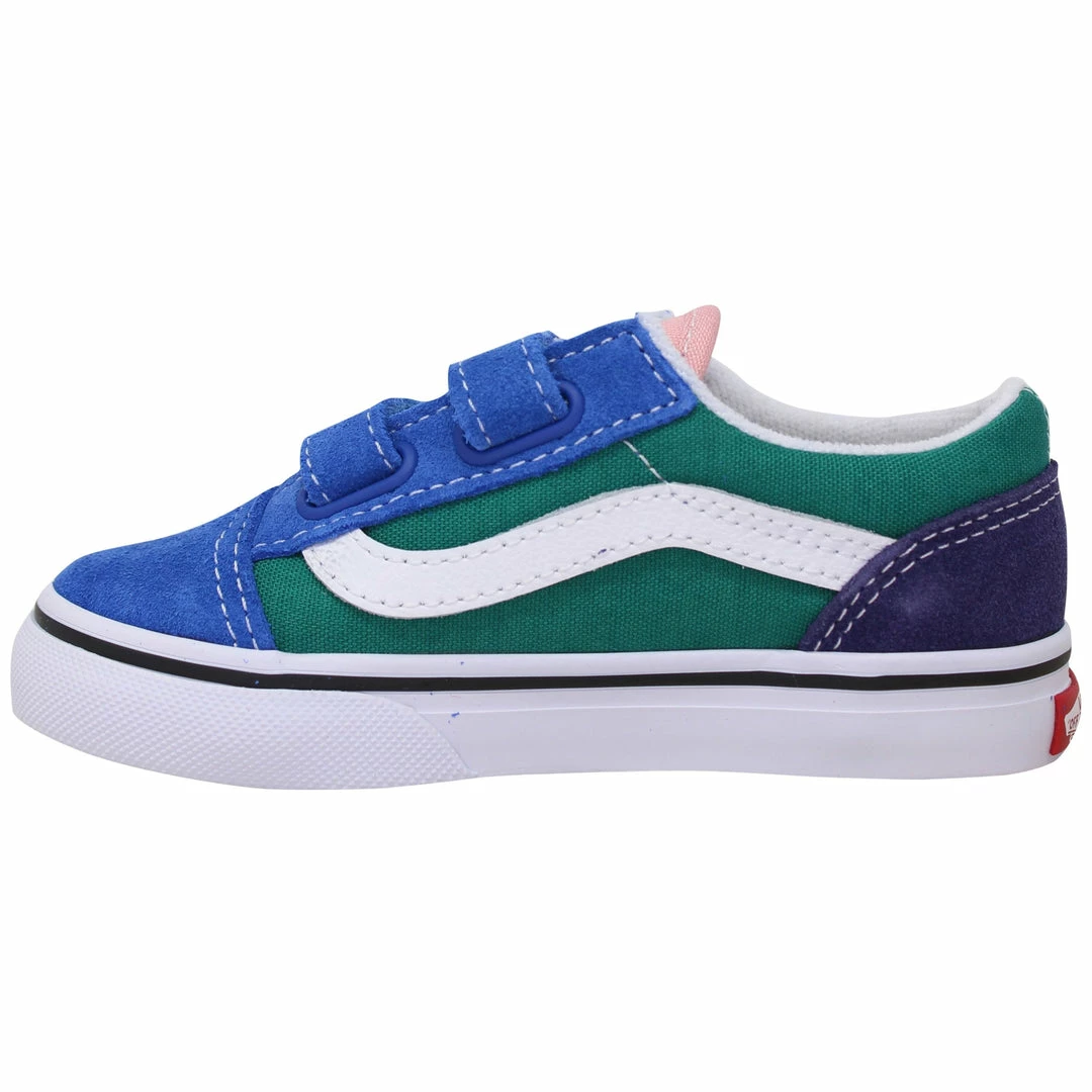 Hot Sale 👏 kids Vans Old Skool V Blue/Green-White VN000D3Y9EJ Toddler 😀 4 Hot Sale 👏 kids Vans Old Skool V Blue/Green-White VN000D3Y9EJ Toddler 😀 - Image 2