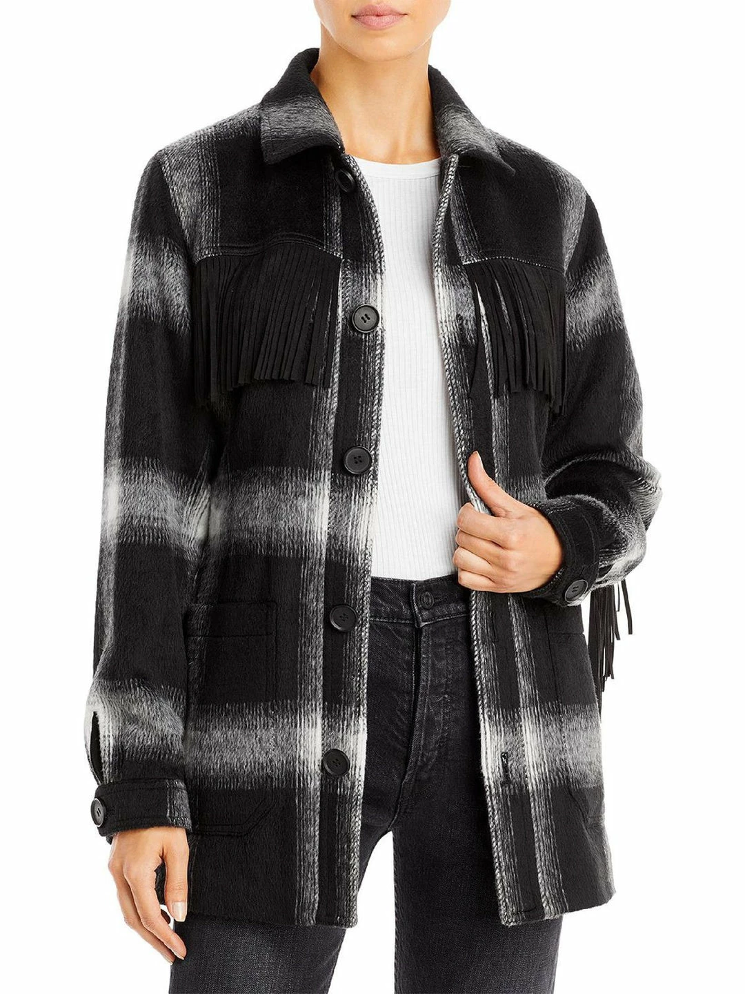 Promo 🎉 Mother 👩 Womens Wool Blend Finge 👚 Shirt Jacket 👏 3 Promo 🎉 Mother 👩 Womens Wool Blend Finge 👚 Shirt Jacket 👏