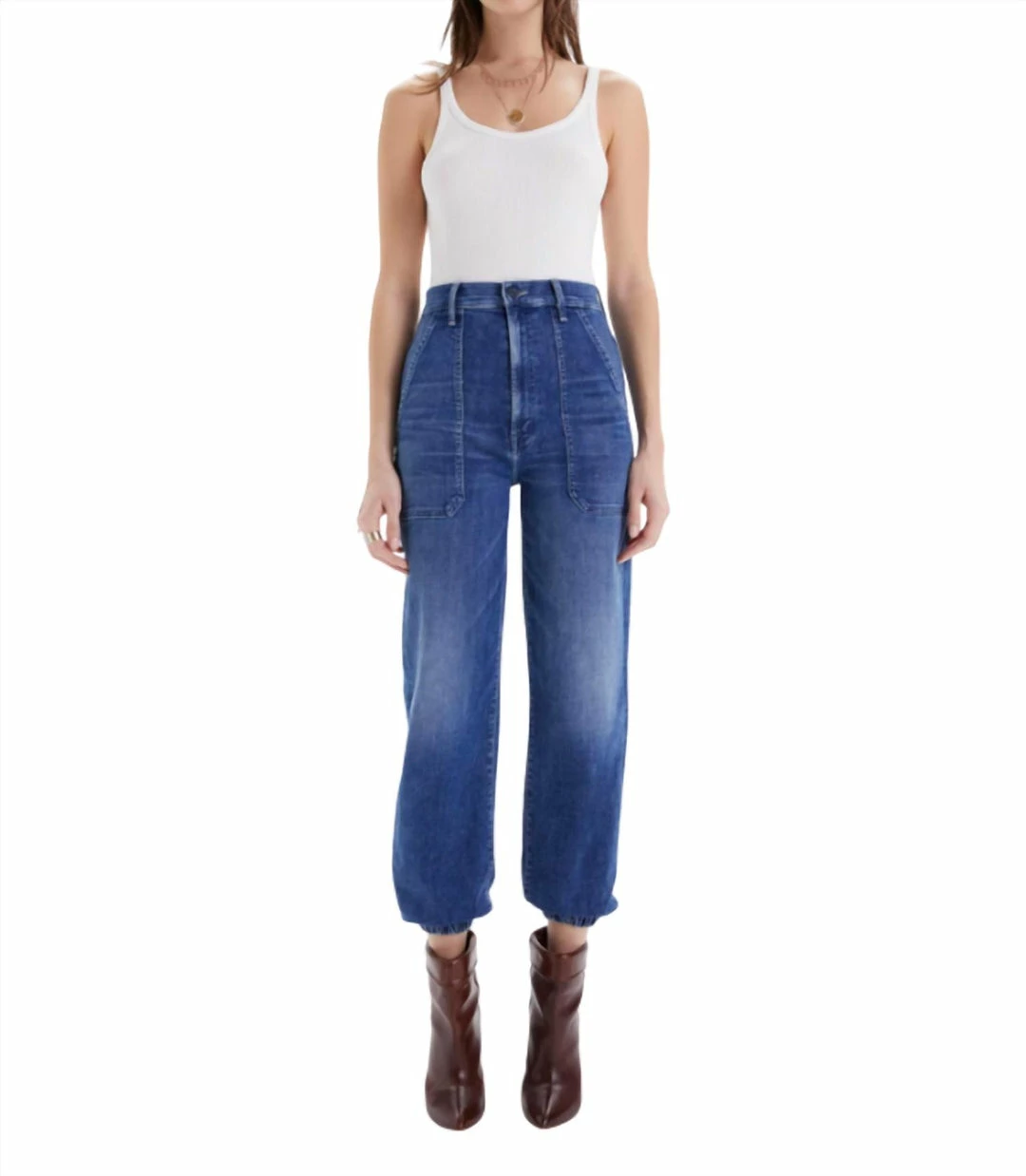 Top 10 🔥 Mother 👩 women Wrapper Patch Springy Ankle Jean in Blue 👏 3 Top 10 🔥 Mother 👩 women Wrapper Patch Springy Ankle Jean in Blue 👏