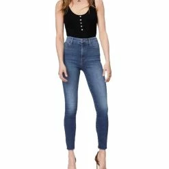Best reviews of ๐ Mother ๐ฉ women High Waisted Looker Ankle Fray Jean in Big Sky ๐
