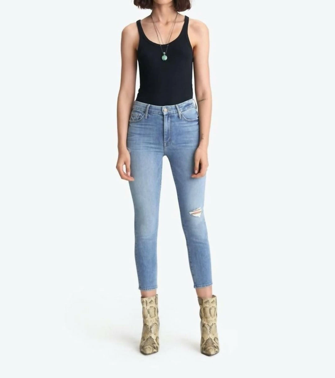 Best Sale 💯 Mother 👩 women High Waisted Looker Crop Jean in Let'S Kick It 🔥 3 Best Sale 💯 Mother 👩 women High Waisted Looker Crop Jean in Let'S Kick It 🔥