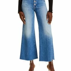 Flash Sale 🥰 Mother The Pixie Roler 👩 Womens Wide Leg Fray Ankle 👖 Jeans ⌛