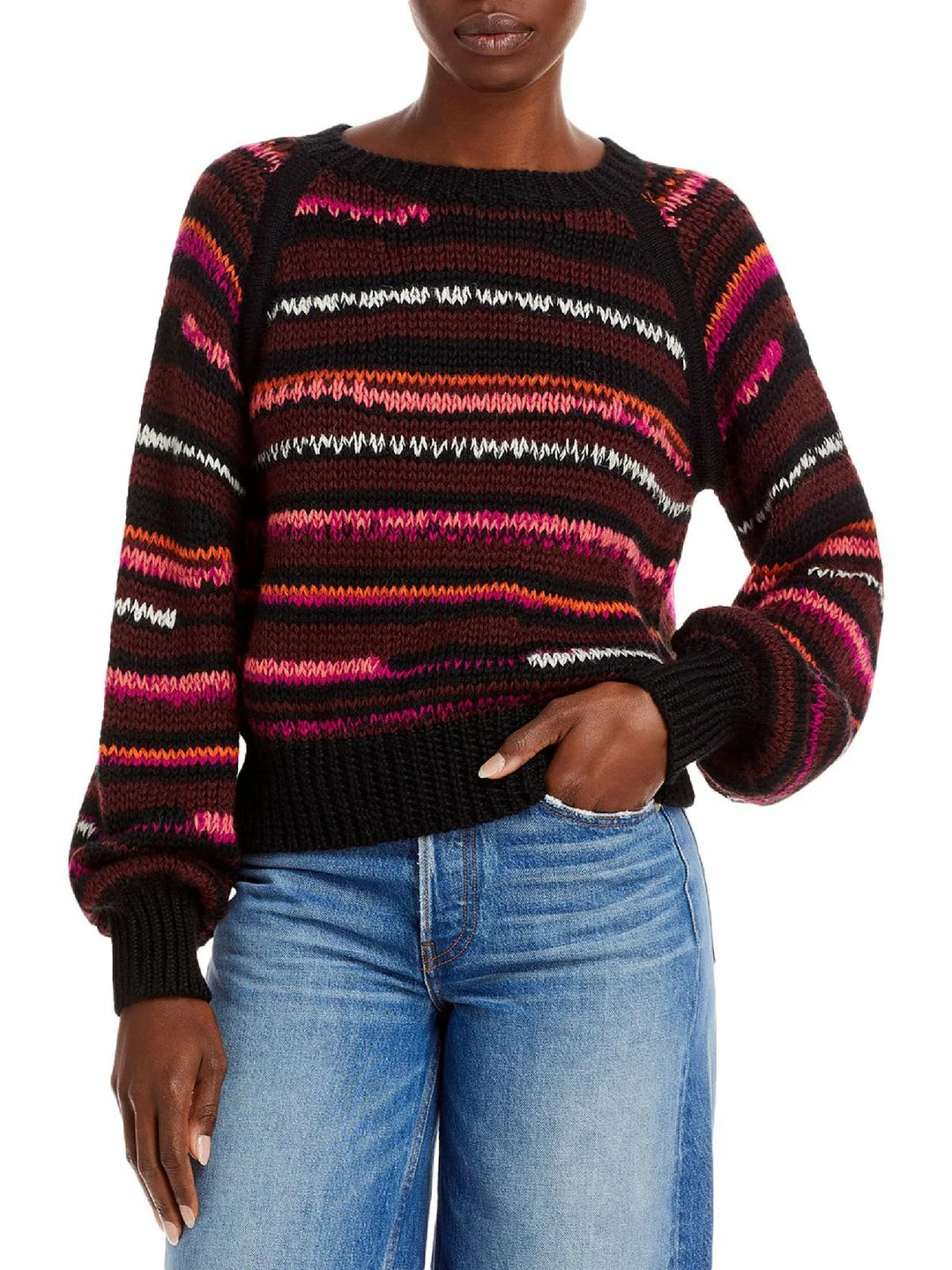 Hot Sale 🔔 Mother 👩 Womens Striped Crop Pullover Sweater 😍 3 Hot Sale 🔔 Mother 👩 Womens Striped Crop Pullover Sweater 😍