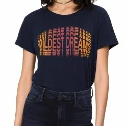 Best Sale ✔️ Mother 👩 women The Boxy Goodie Goodie Wildest Dream Tee in Navy 🎉