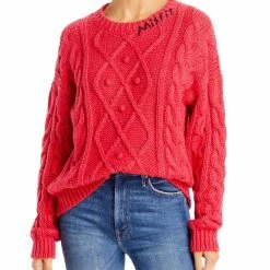 Buy ๐งจ Mother The Jumper ๐ฉ Womens Cable Knit Crew Neck Pullover Sweater ๐