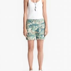Best Sale ๐ Mother ๐ฉ women Shaker Chop Short in Blue Green Camo ๐